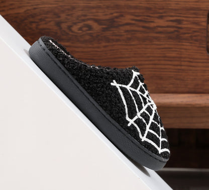 Plus Size Halloween Spider Web Print Slippers - image 11