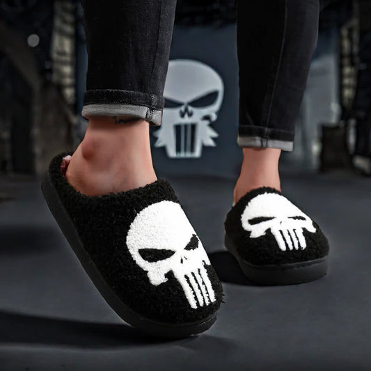 Plus Size Halloween Cartoon Skull Print Slippers - image 0