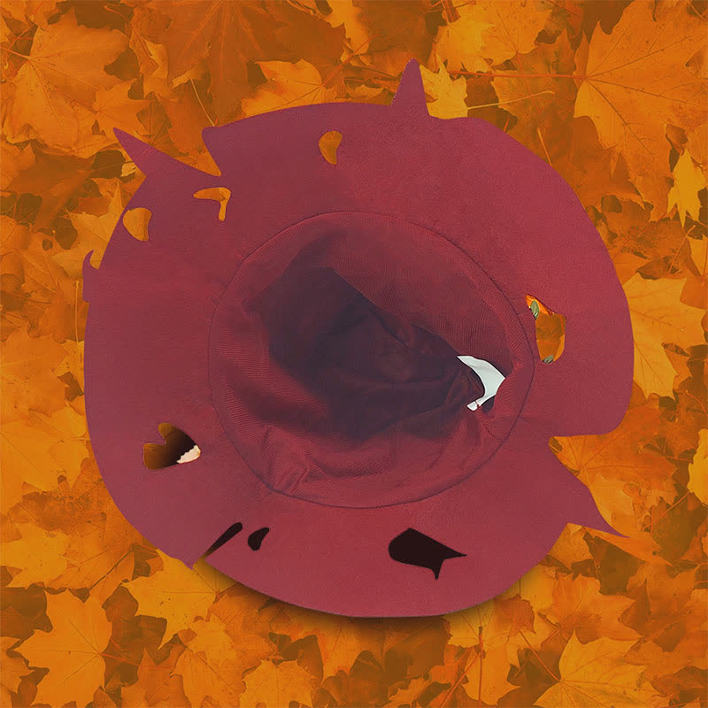 Halloween Red Leaf  Wizard Hat - image 2