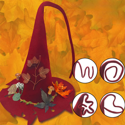 Halloween Red Leaf  Wizard Hat - image 0