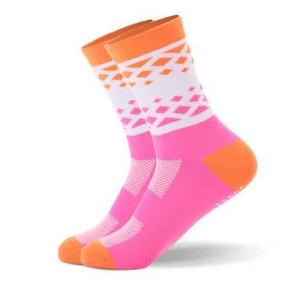 Graphics Color Block Quarter Compression Socks(6 Pairs) - Pink - EU40-45(US7-11) - image 9