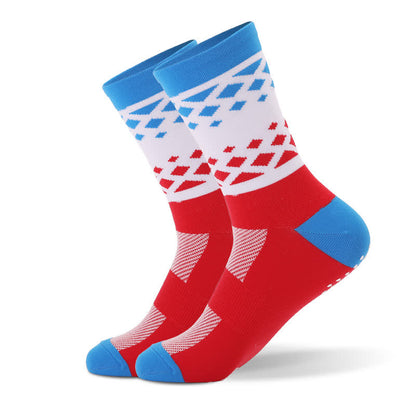 Graphics Color Block Quarter Compression Socks(6 Pairs) - Red - EU40-45(US7-11) - image 2