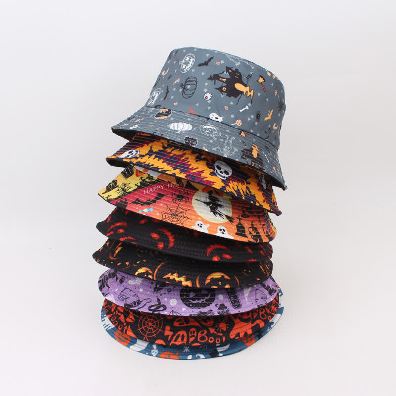 Plus Size Halloween Spooky Print Bucket Hat - image 1