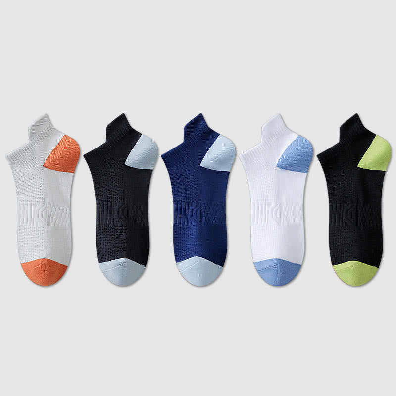 Cotton Sweat-wicking Mesh Breathable Ankle Compression Socks(5 Pairs) - Multicolor - EU40-44(US7-10) - image 8