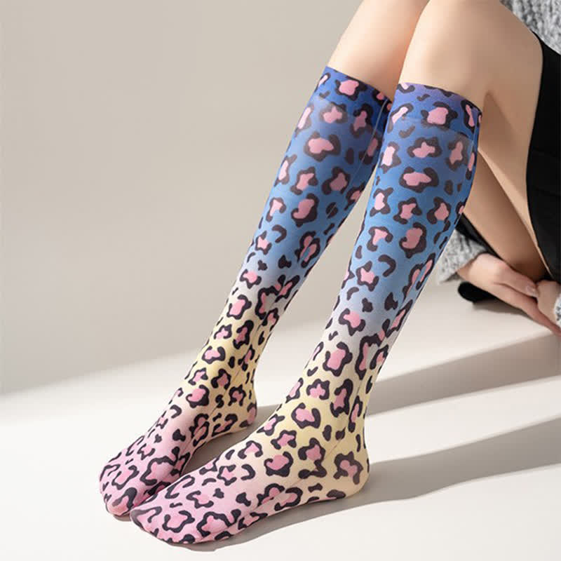 Wild Leopard Camouflage Print Knee High Socks(5 Pairs) - image 1