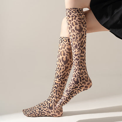 Wild Leopard Camouflage Print Knee High Socks(5 Pairs) - image 5