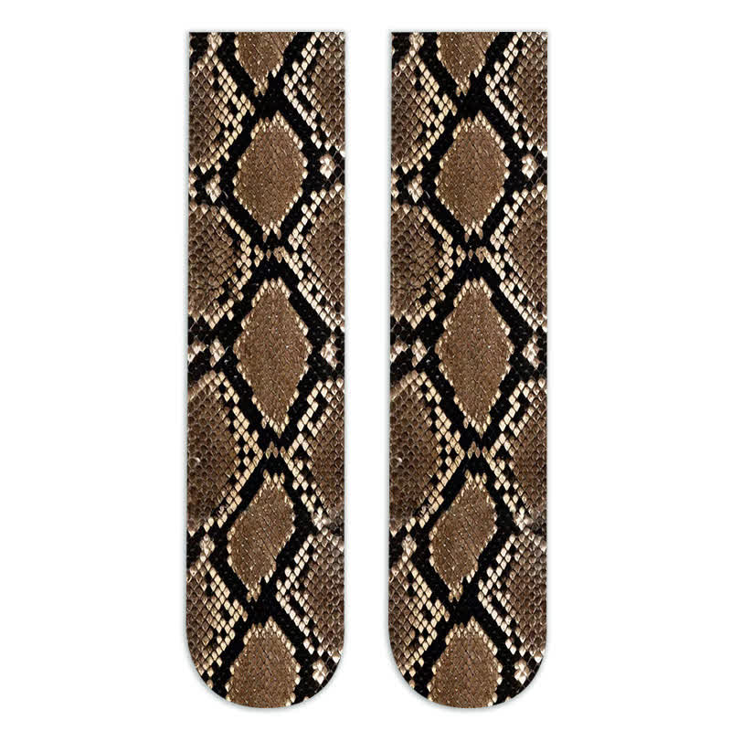 Wild Leopard Camouflage Print Knee High Socks(5 Pairs) - C - EU36-42(US3-8.5) - image 12