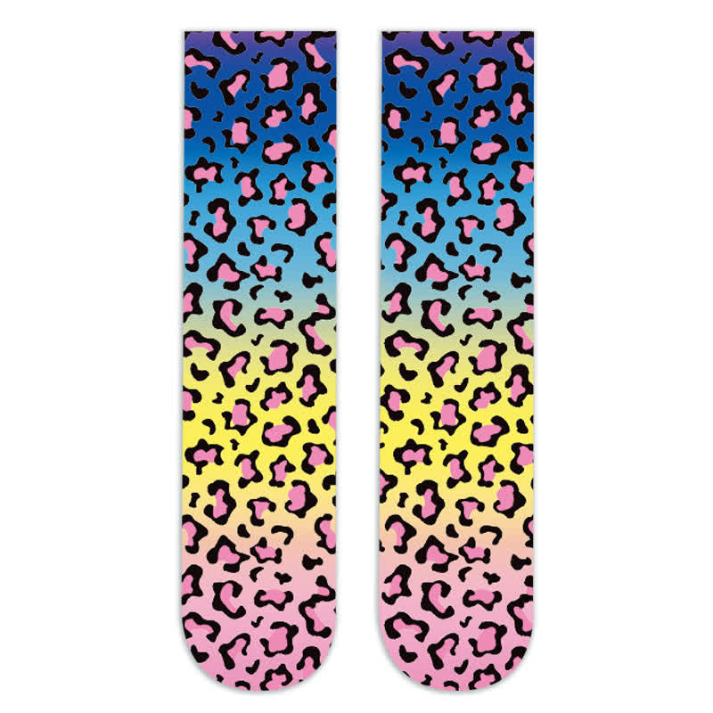 Wild Leopard Camouflage Print Knee High Socks(5 Pairs) - E - EU36-42(US3-8.5) - image 14