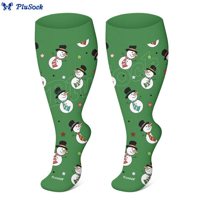 Plus Size Snowman Whale Elk Compression Socks(3 Pairs) - image 6