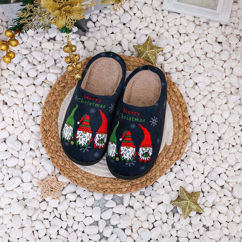 Plus Size Merry Christmas Slippers - Navy Blue - EU44-45(US10-11) - image 3