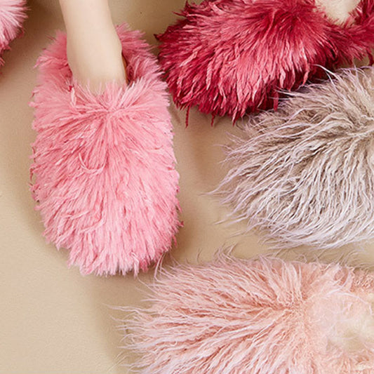 Plus Size Fluffy Fur Slippers - image 0