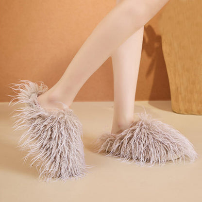 Plus Size Fluffy Fur Slippers - image 2