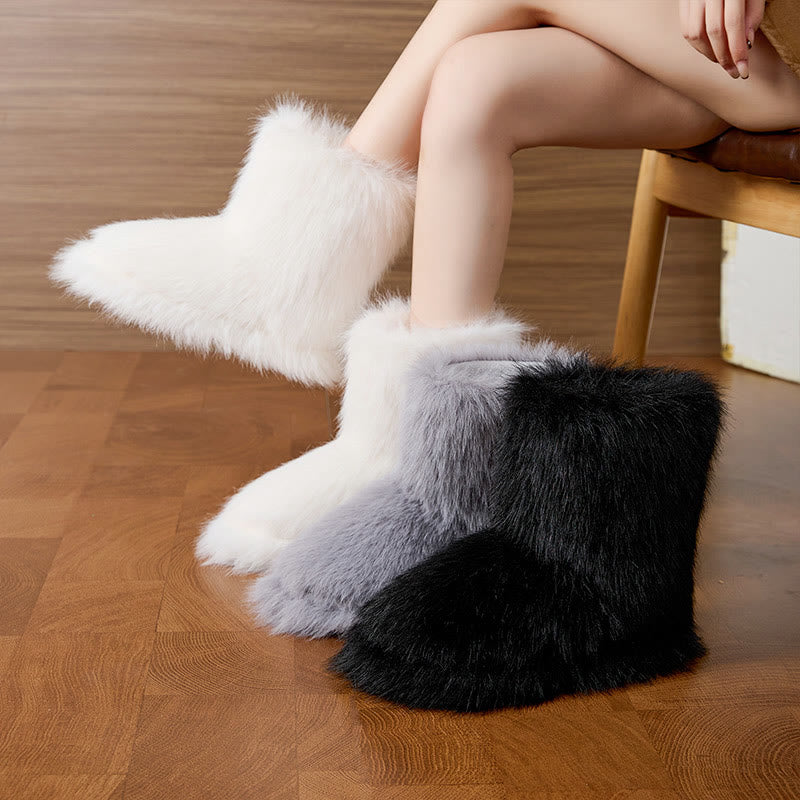 Plus Size Long Haired Slippers - image 0