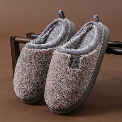 Plus Size Simple Plush Slippers - Grey - EU44-45(US10-11) - image 12