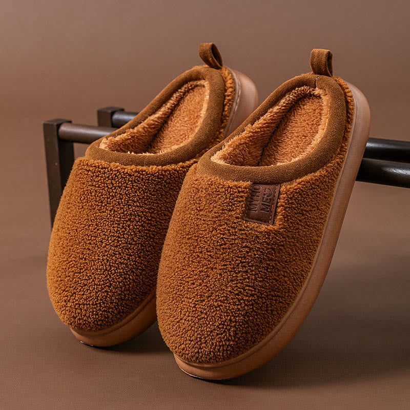 Plus Size Simple Plush Slippers - Coffee - EU44-45(US10-11) - image 13