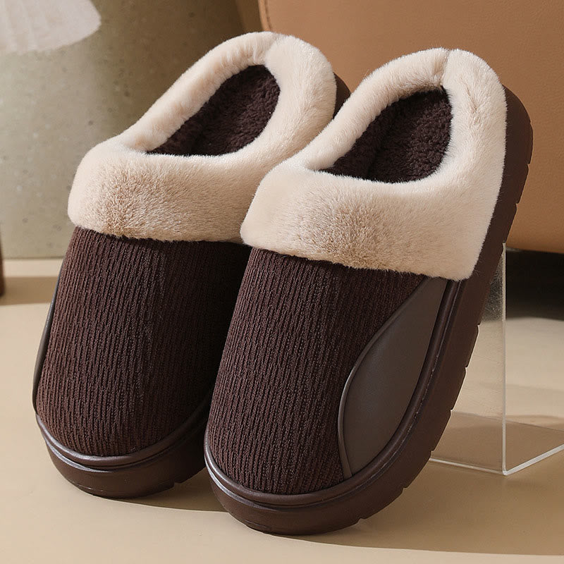 Plus Size Thick Soled Slippers - Coffee - EU45-46(US11-12) - image 10