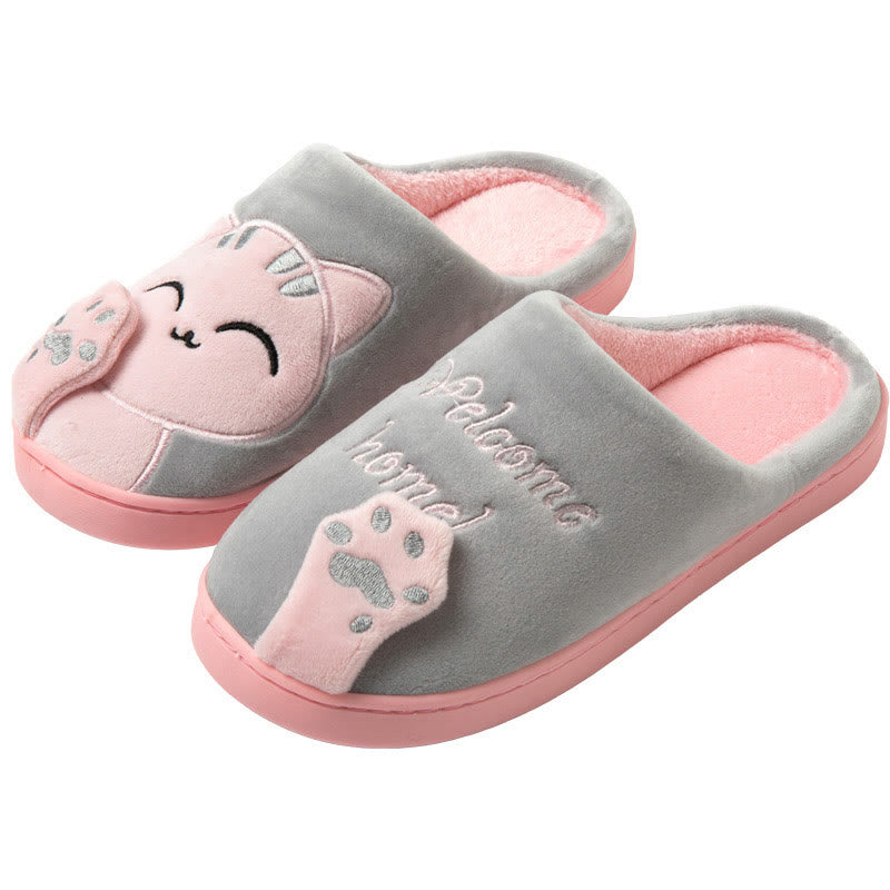 Plus Size 3D Cartoon Cat Slippers - Grey - EU43-44(US9-10) - image 13