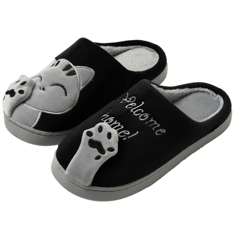 Plus Size 3D Cartoon Cat Slippers - Black - EU43-44(US9-10) - image 15