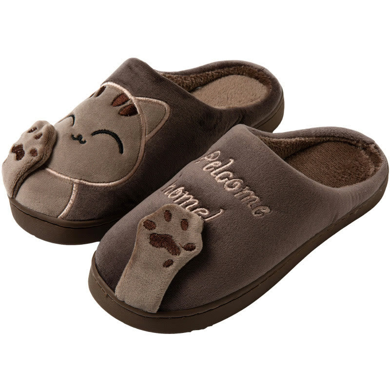 Plus Size 3D Cartoon Cat Slippers - Coffee - EU43-44(US9-10) - image 16
