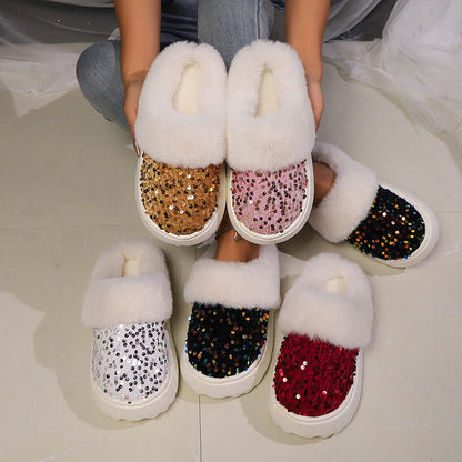Plus Size Sequin Slippers - image 0