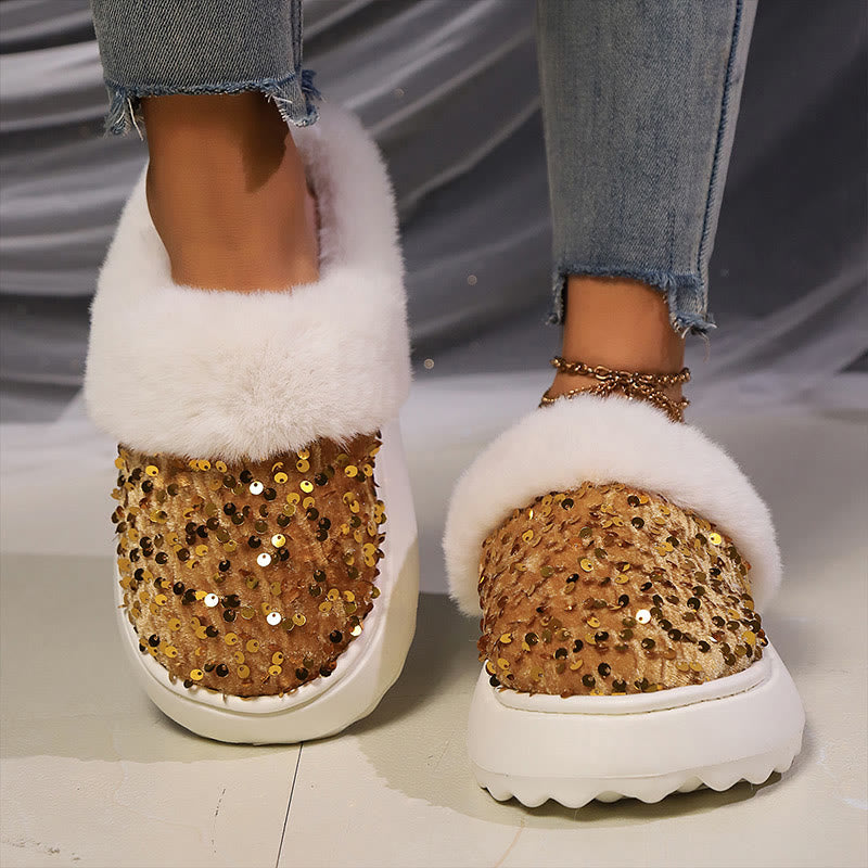 Plus Size Sequin Slippers - image 1