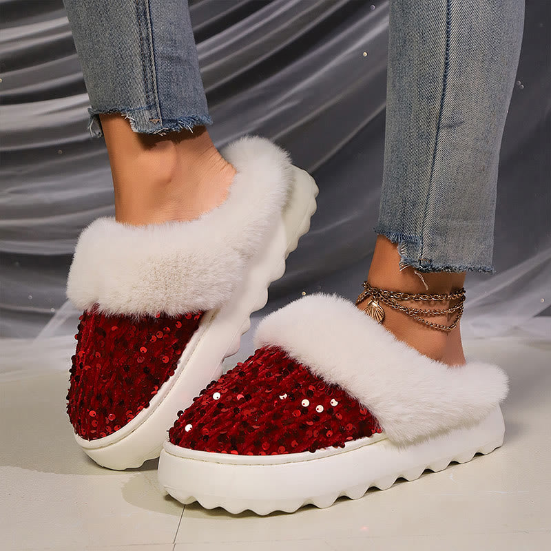 Plus Size Sequin Slippers - image 2