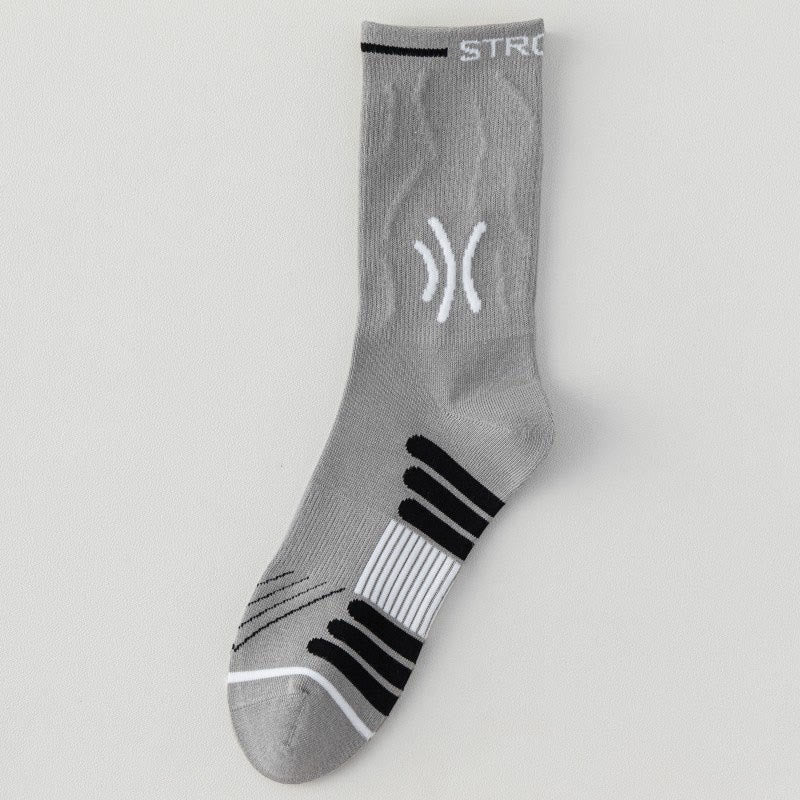 Plus Size Seamless Quarter Compression Socks(5 Pairs) - Grey - EU39-45(US6-11) - image 14