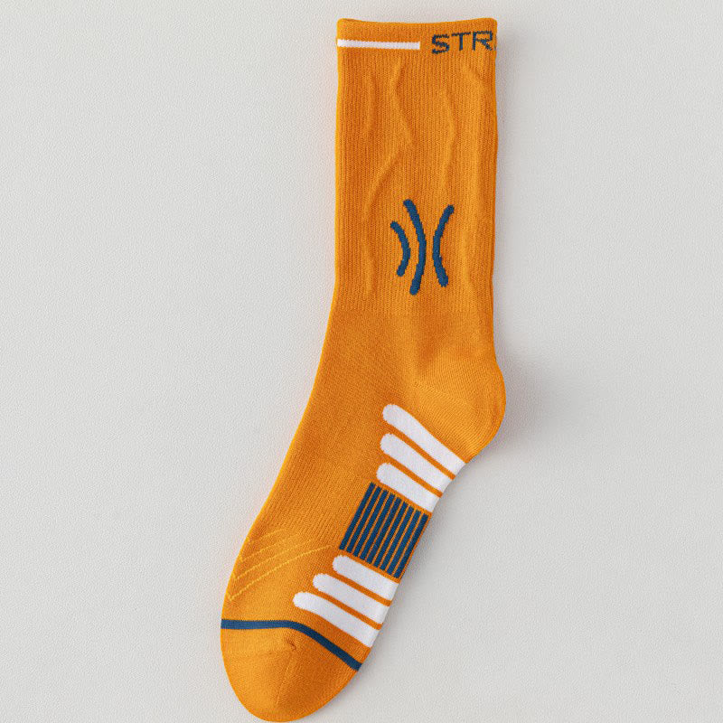 Plus Size Seamless Quarter Compression Socks(5 Pairs) - Orange - EU39-45(US6-11) - image 13