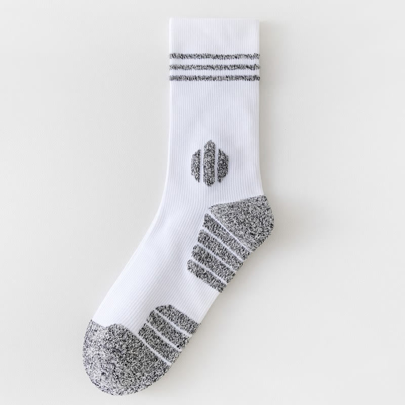 Plus Size Thick Cushion Quarter Compression Socks(5 Pairs) - White - EU39-45(US6-11) - image 10
