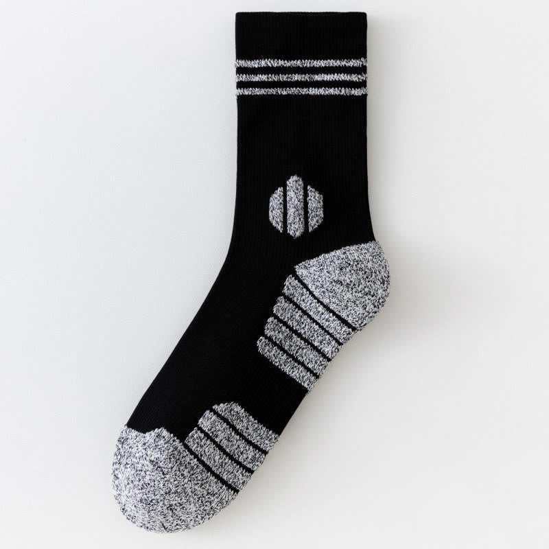 Plus Size Thick Cushion Quarter Compression Socks(5 Pairs) - Black - EU39-45(US6-11) - image 8