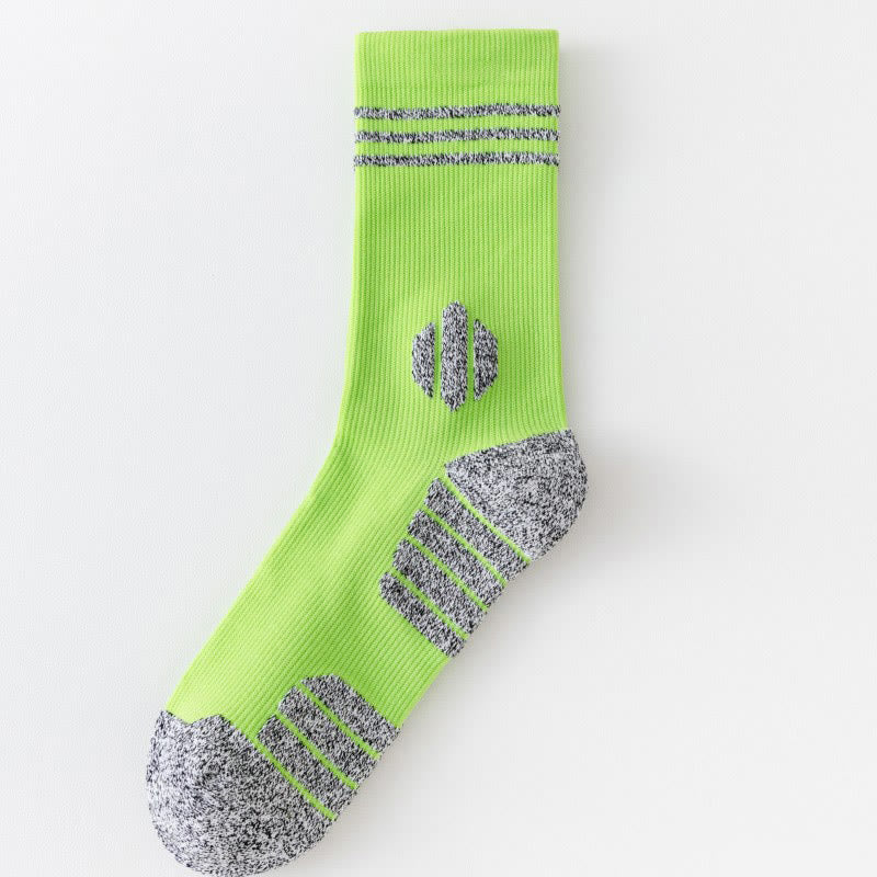 Plus Size Thick Cushion Quarter Compression Socks(5 Pairs) - Green - EU39-45(US6-11) - image 11