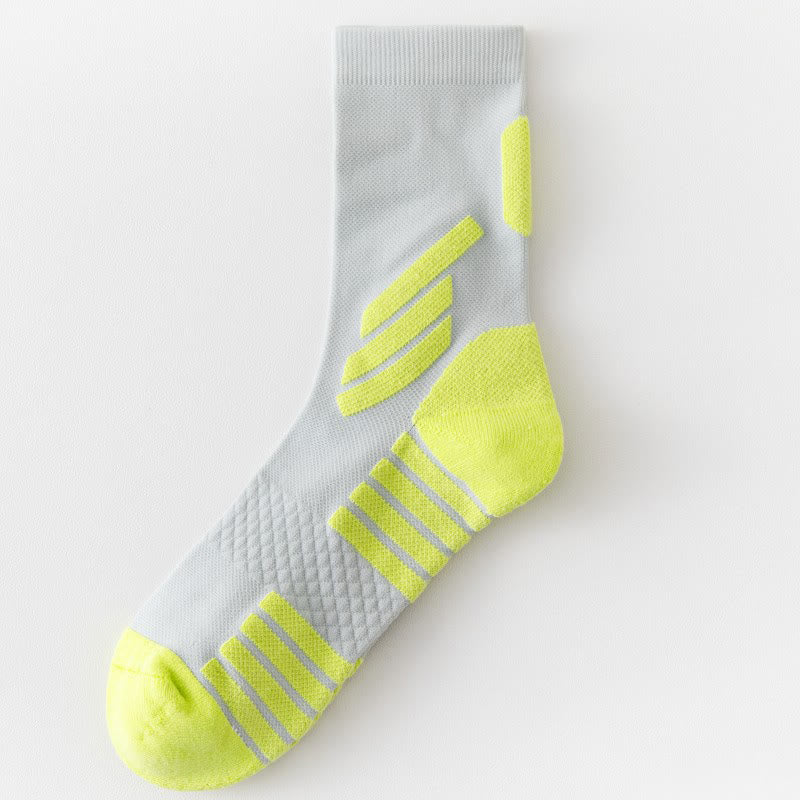 Plus Size Basketball Quarter Compression Socks(5 Pairs) - Light Gray - EU39-45(US6-11) - image 11