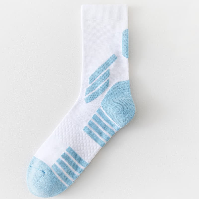Plus Size Basketball Quarter Compression Socks(5 Pairs) - White - EU39-45(US6-11) - image 10