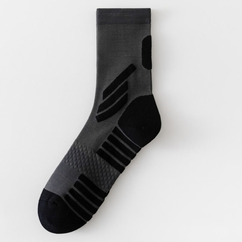 Plus Size Basketball Quarter Compression Socks(5 Pairs) - Dark Grey - EU39-45(US6-11) - image 8