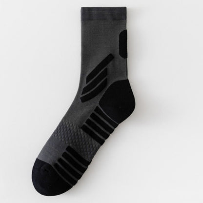 Plus Size Basketball Quarter Compression Socks(5 Pairs) - Dark Grey - EU39-45(US6-11) - image 8