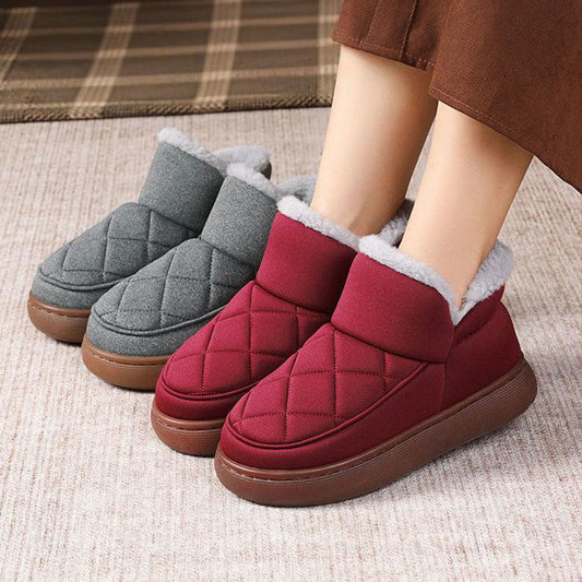 Plus Size Plush Grid Slippers - image 0