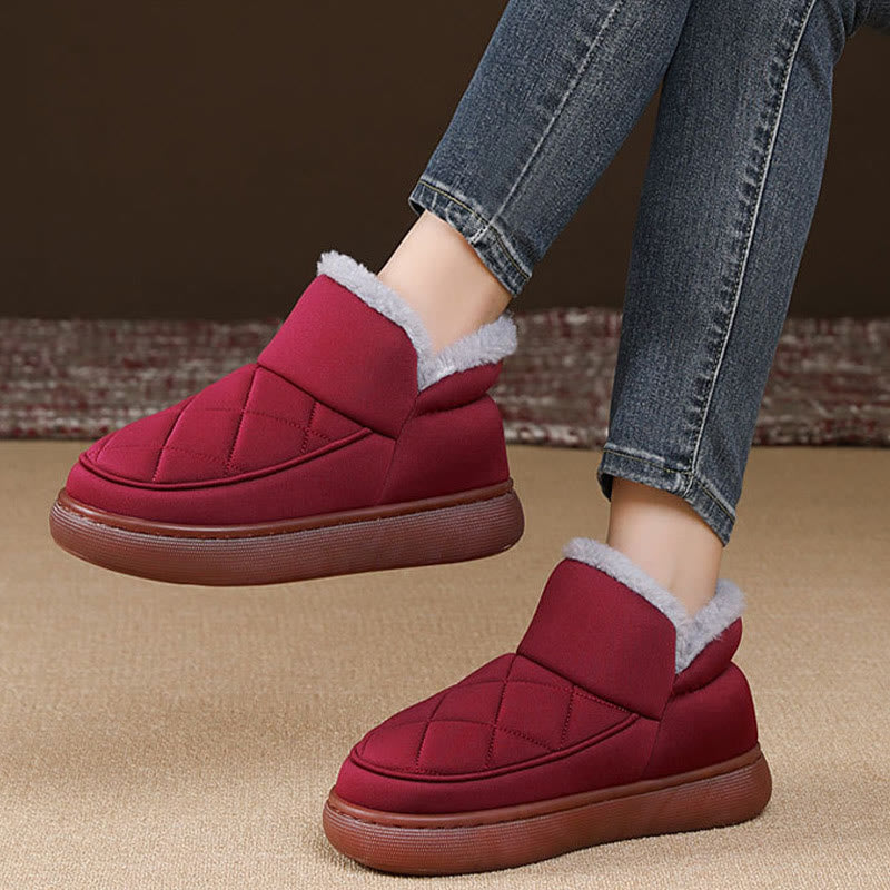 Plus Size Plush Grid Slippers - image 2