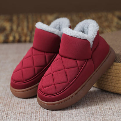 Plus Size Plush Grid Slippers - Wine - EU45-46(US11-12) - image 15
