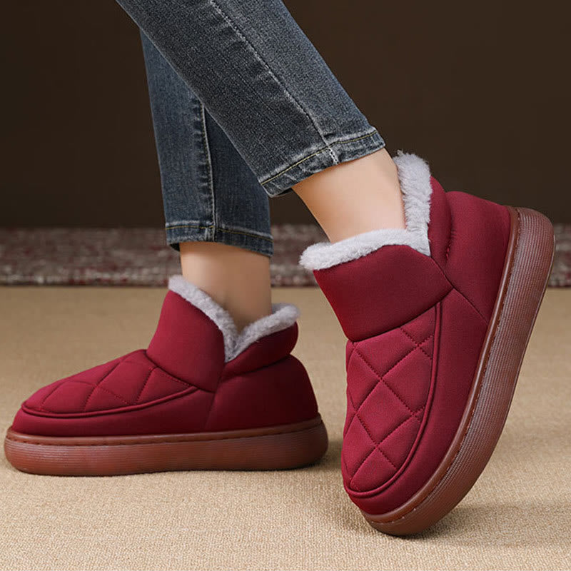 Plus Size Plush Grid Slippers - image 1