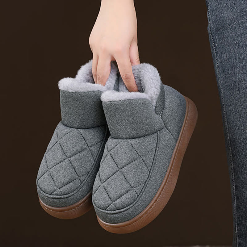 Plus Size Plush Grid Slippers - image 11