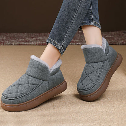 Plus Size Plush Grid Slippers - image 4