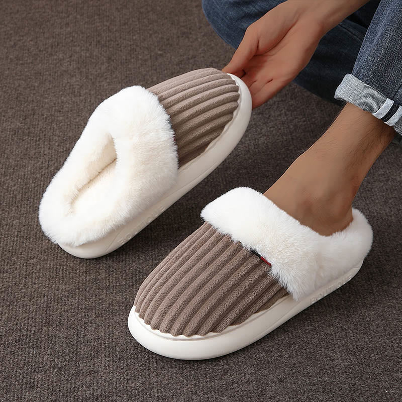 Plus Size White Plush Slippers - image 2