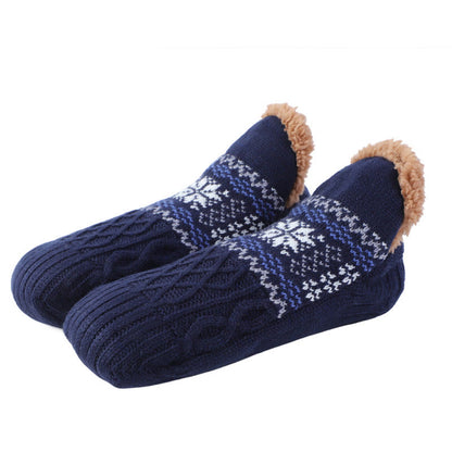 Plus Size Snowflake Slipper Socks - Navy Blue - EU40-43(US7-9) - image 19