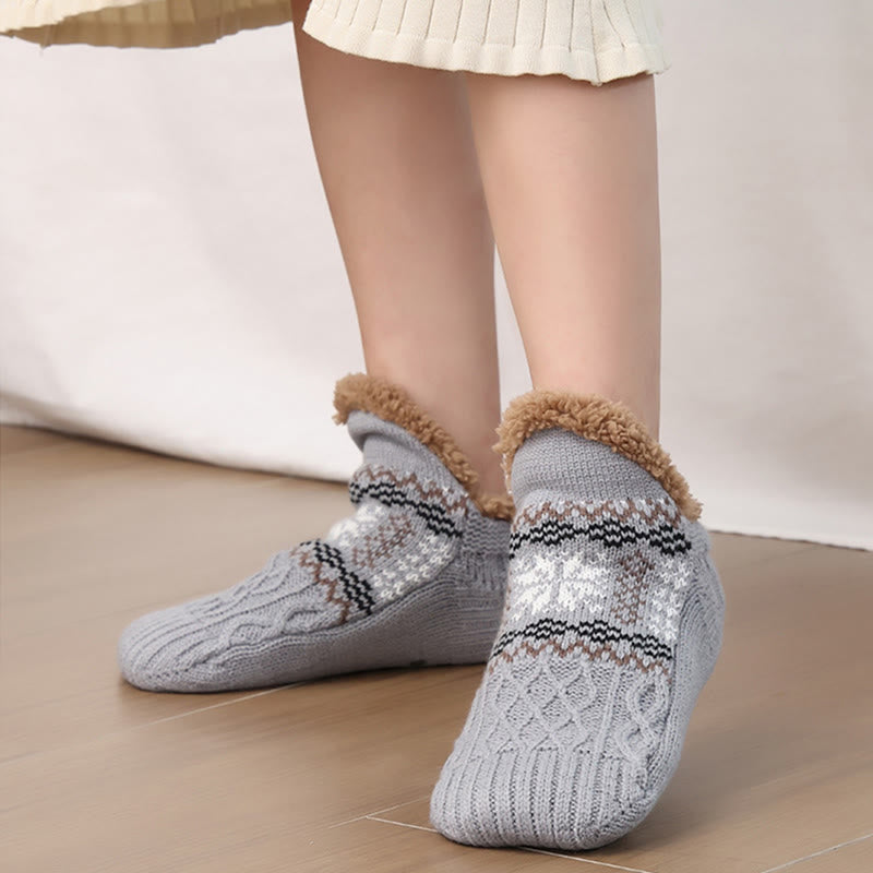 Plus Size Snowflake Slipper Socks - image 14