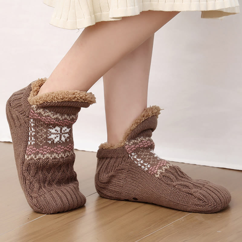 Plus Size Snowflake Slipper Socks - image 10