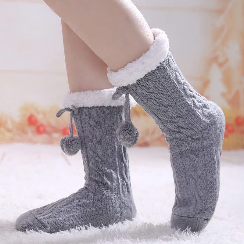 Plus Size Warm Calf Slipper Socks - image 2
