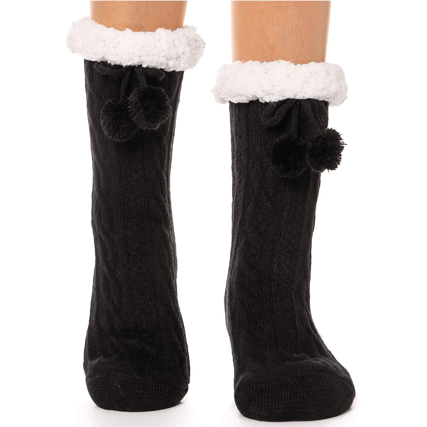 Plus Size Warm Calf Slipper Socks - Black - EU40-42(US7-8.5) - image 4