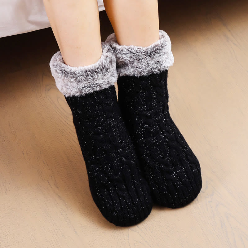Plus Size Fleece Sock Cuffs Slipper Socks - image 0