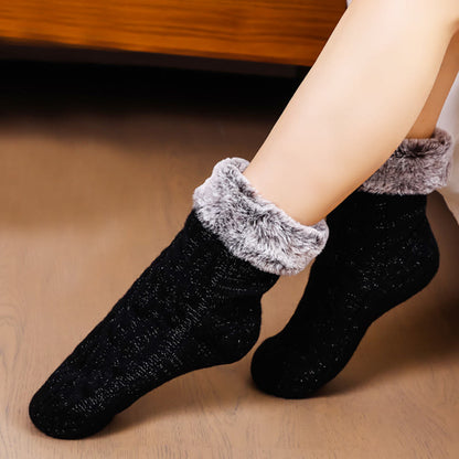 Plus Size Fleece Sock Cuffs Slipper Socks - image 2