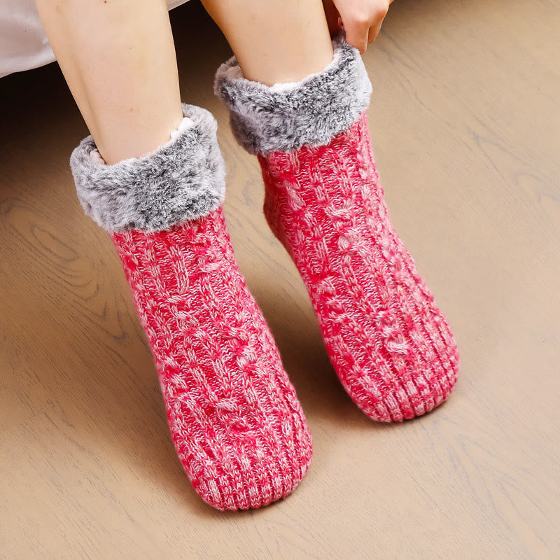 Plus Size Fleece Sock Cuffs Slipper Socks - image 5